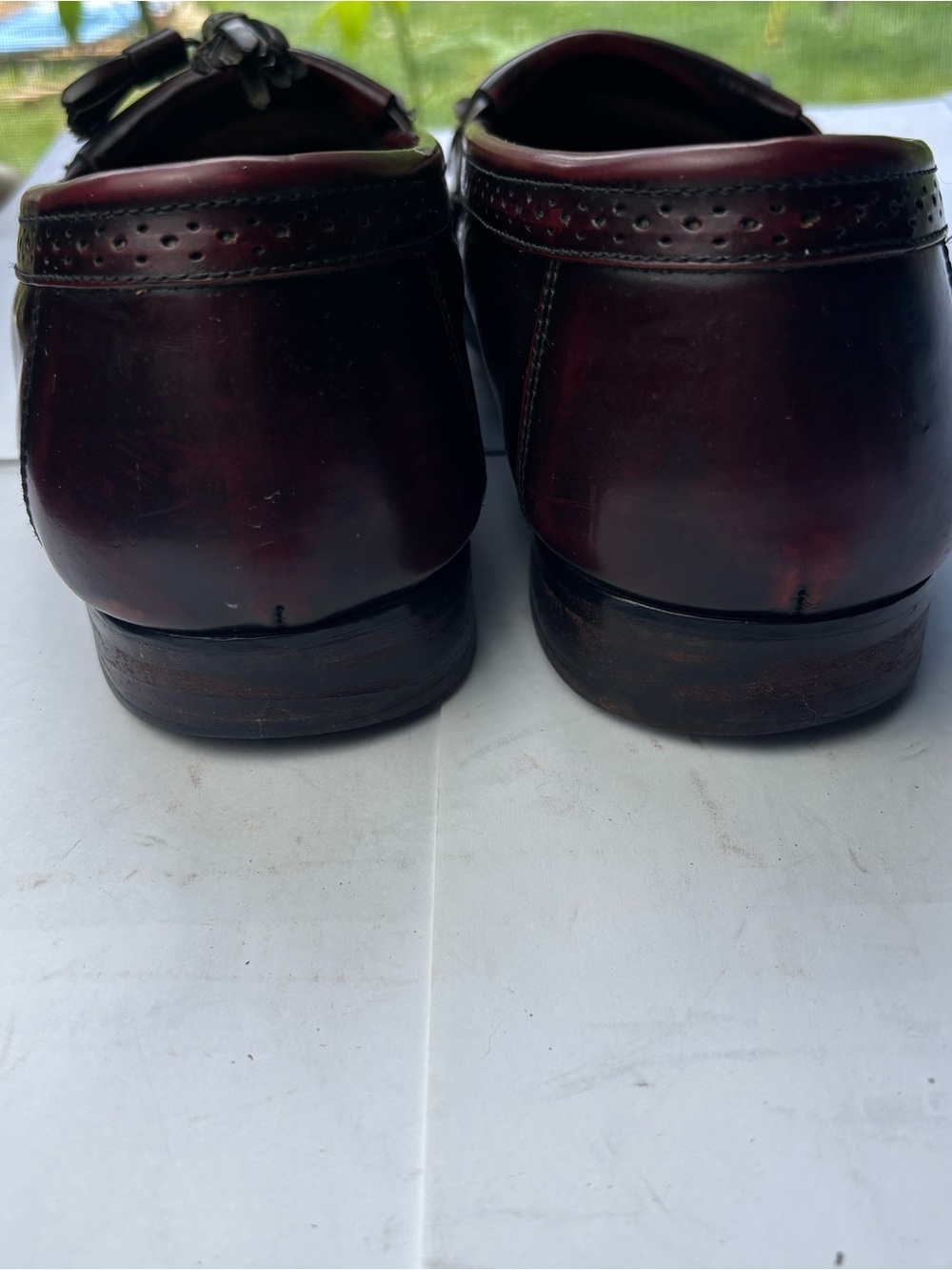 VTG G.H. Bass Weejuns Tassel Kiltie Loafers Burgundy Oxblood Leather Mens 9.5 - Picture 3 of 12